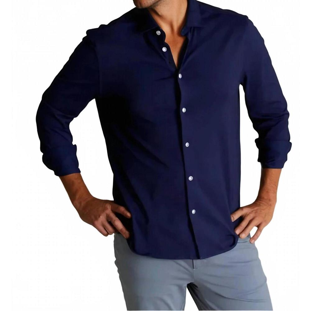 NEW BUKI single shot long sleeve tech shirt in navy